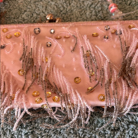 Pink Beaded Women's Bag - Picture 3 of 11